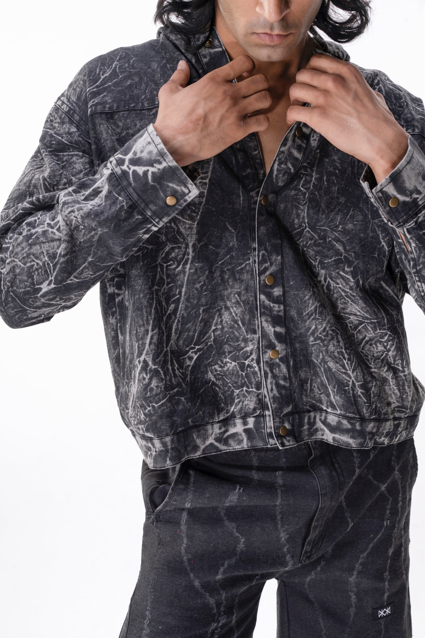 Crackle Denim Shacket