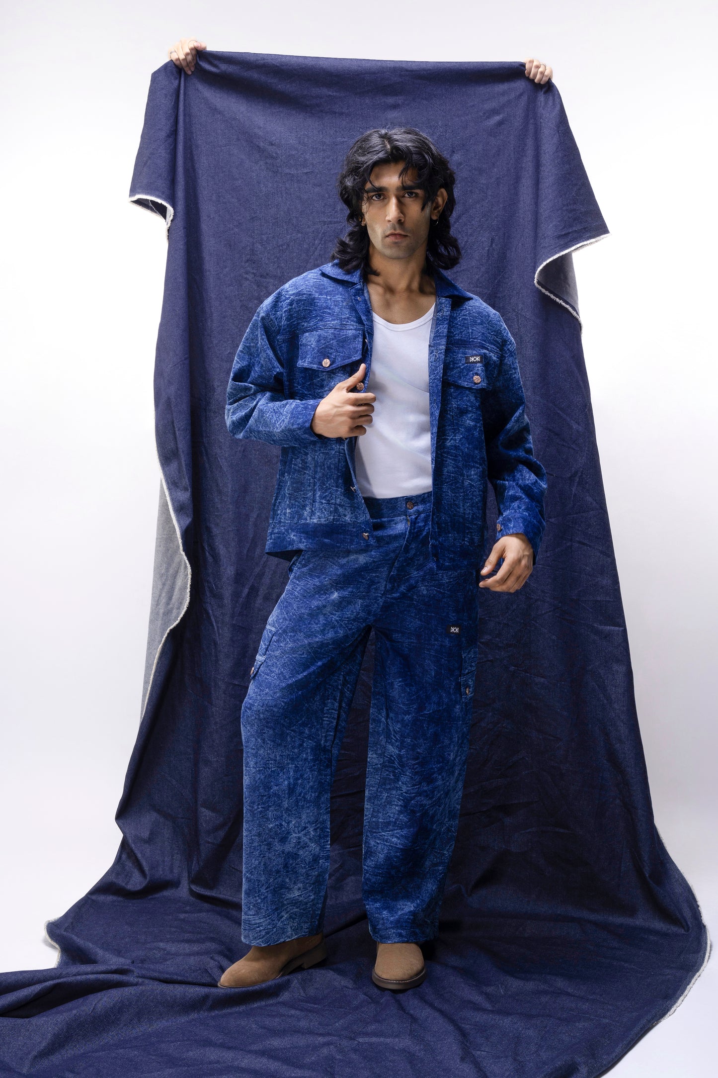 Crackle Denim Pants
