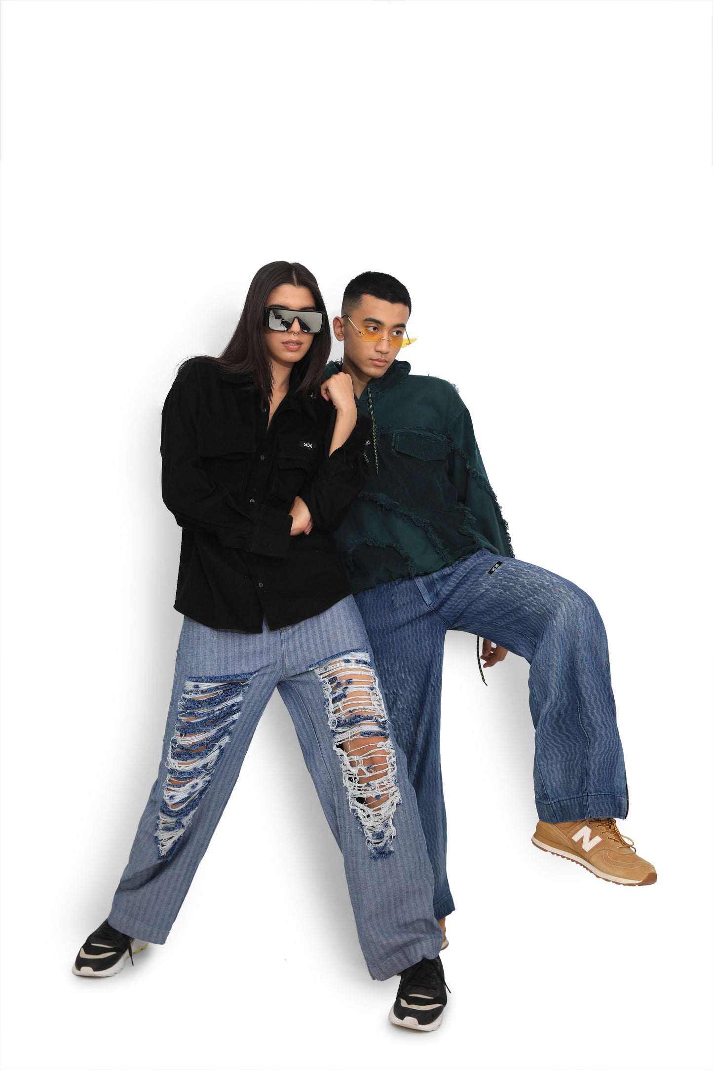 Blue Distressed Denim Pants