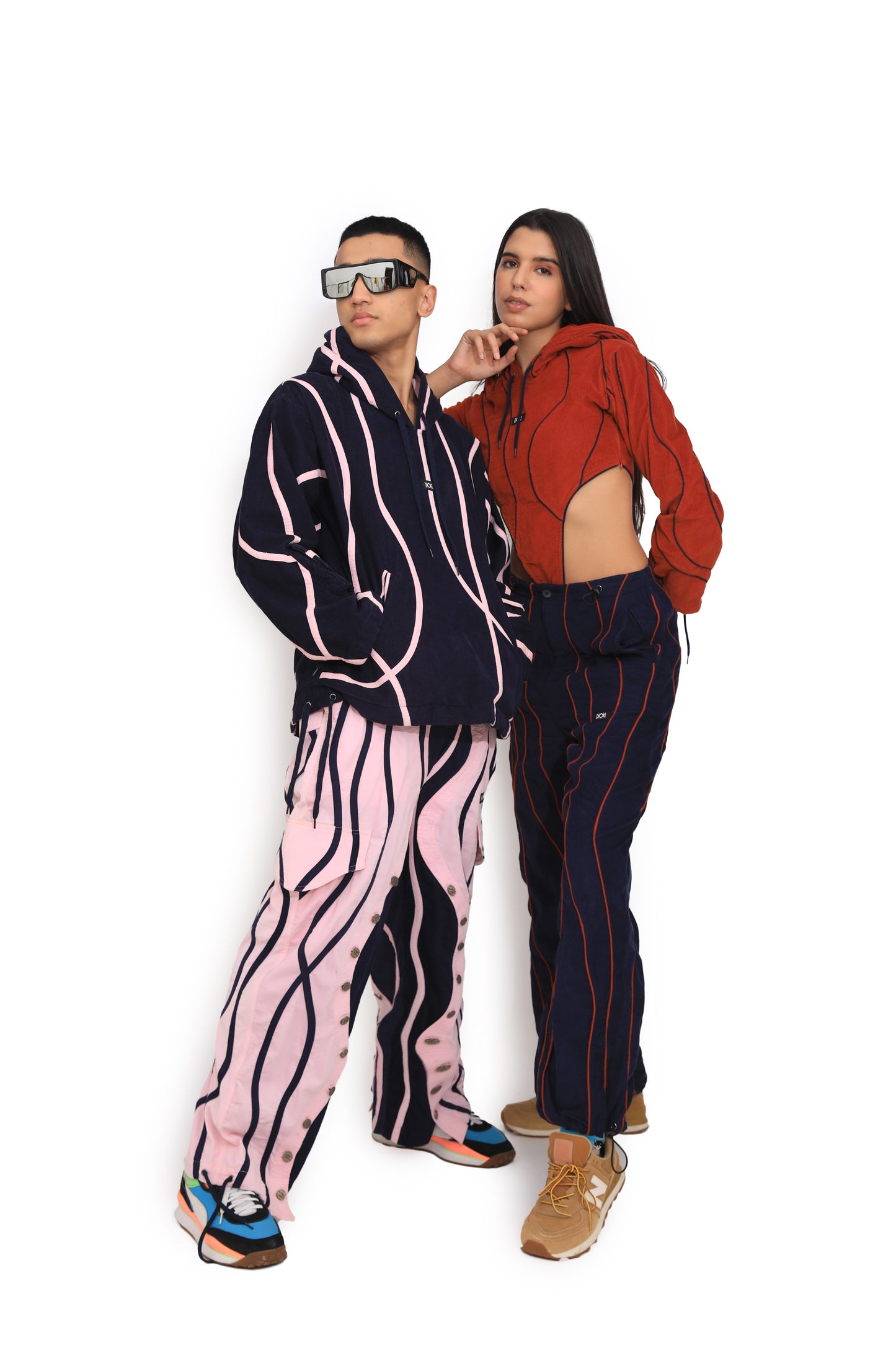 Baby Pink & Blue Contrast Hoodie