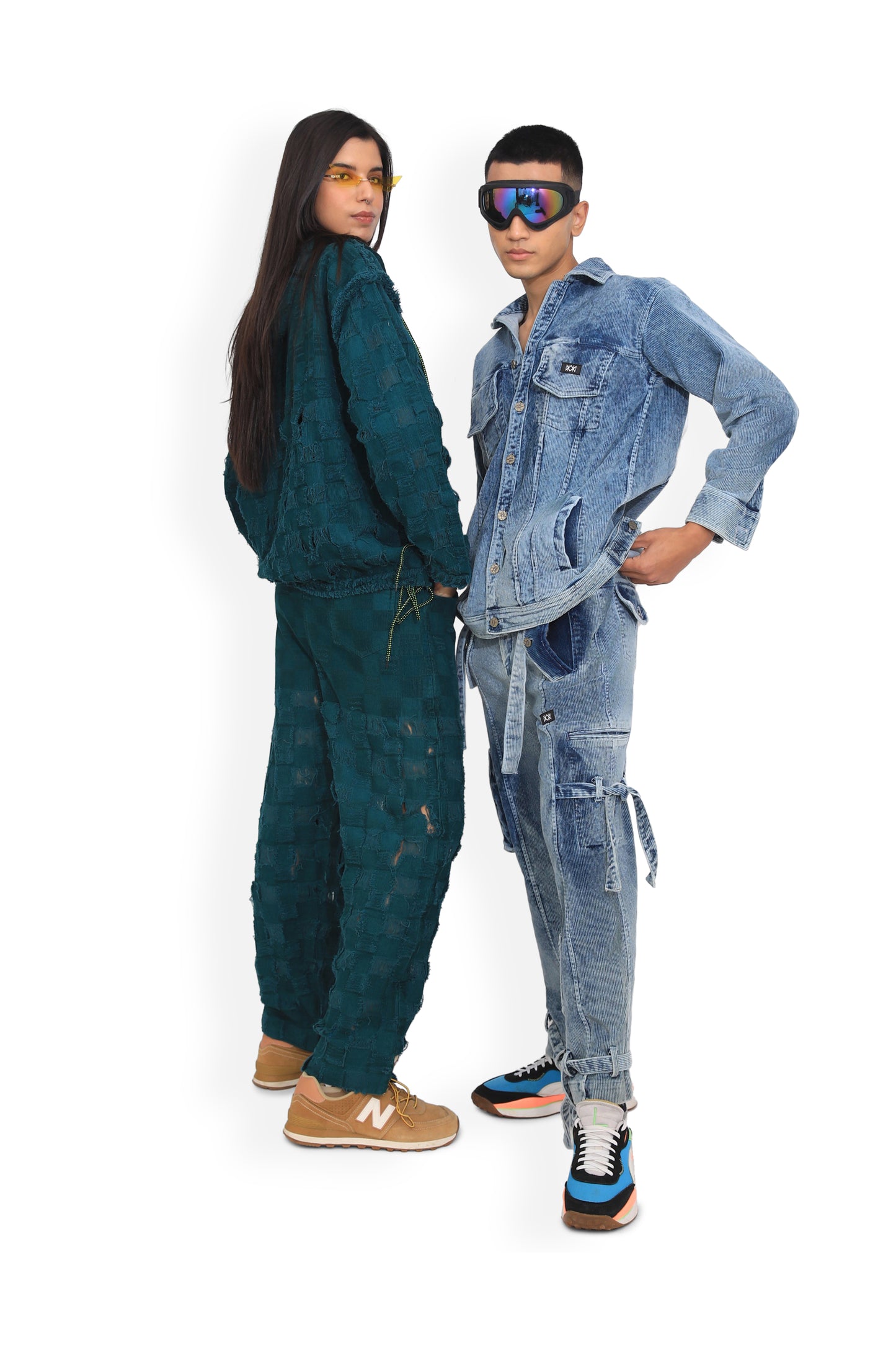 Sea Green Distressed Track Pant