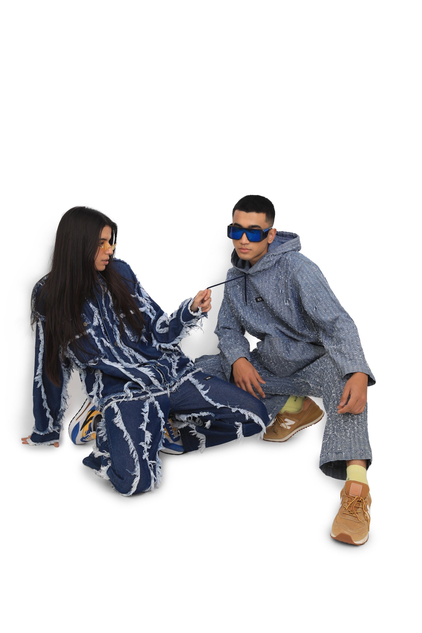 Denim Fur Pants