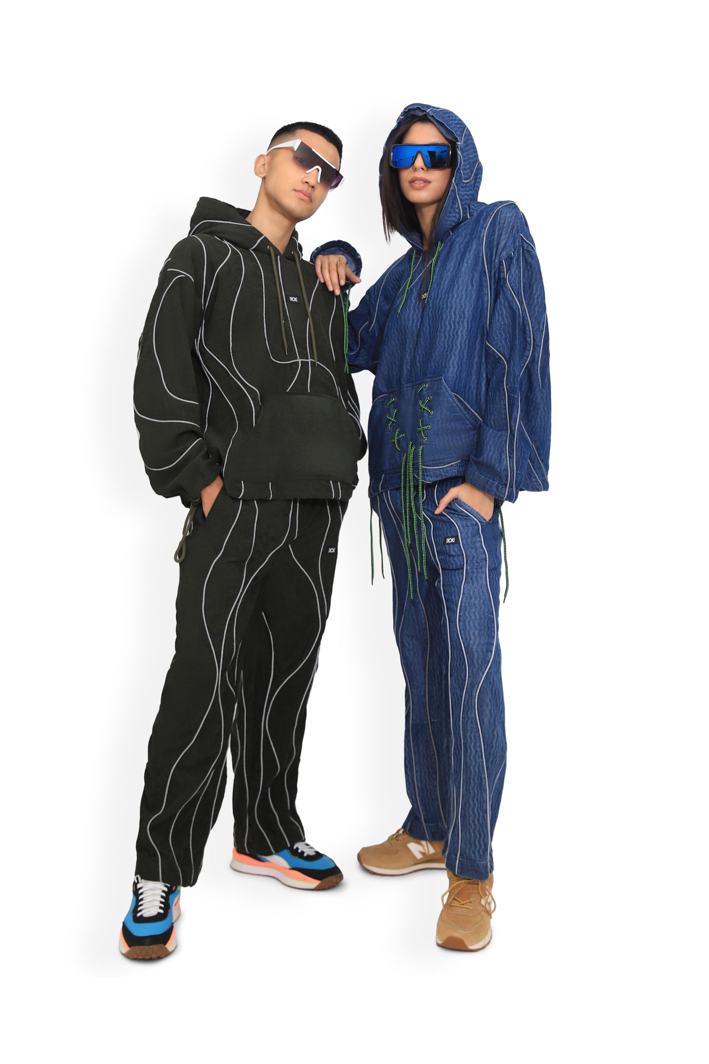 Blue Reflective Street Map Track Pants