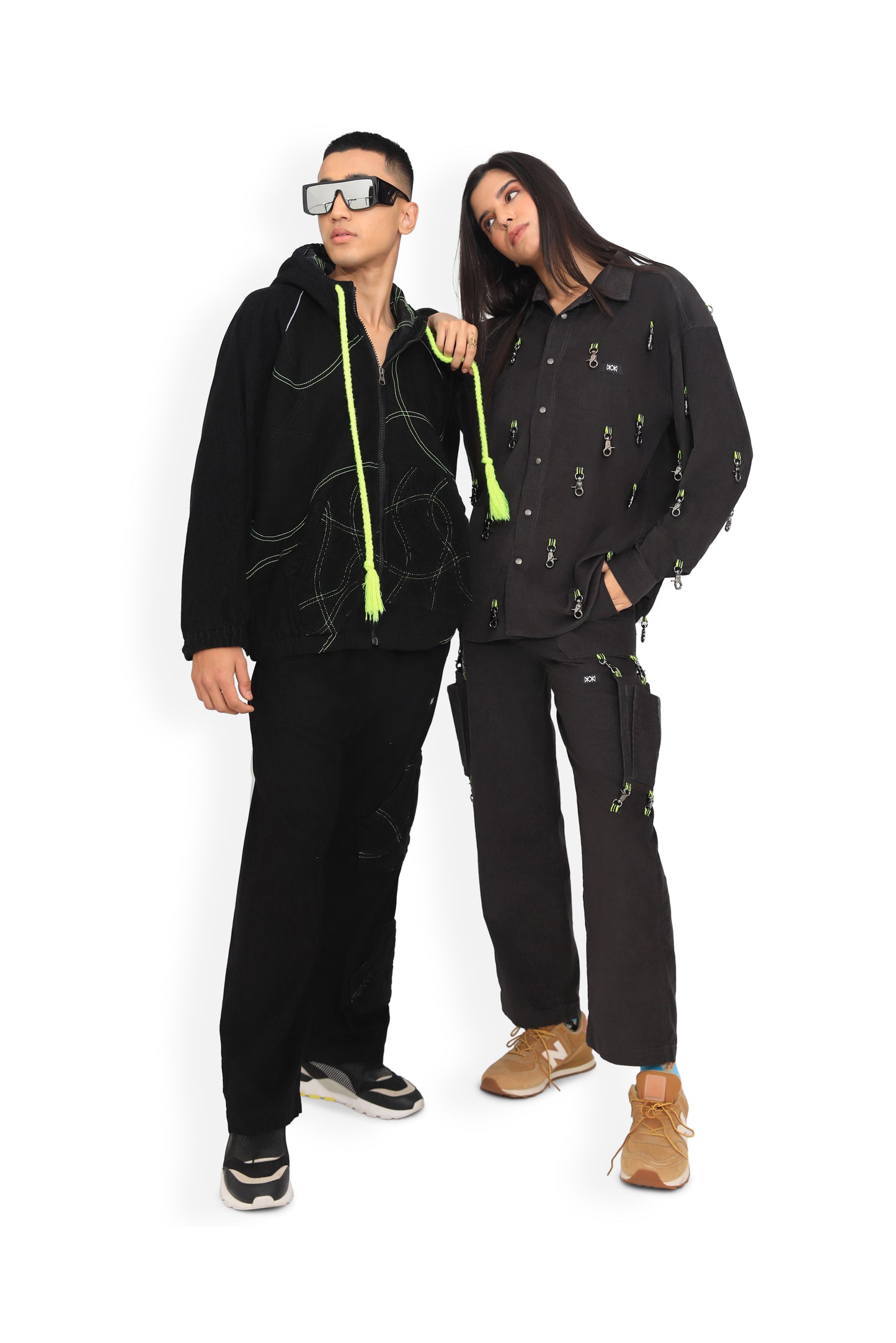 Black Contrast Puffer Jacket