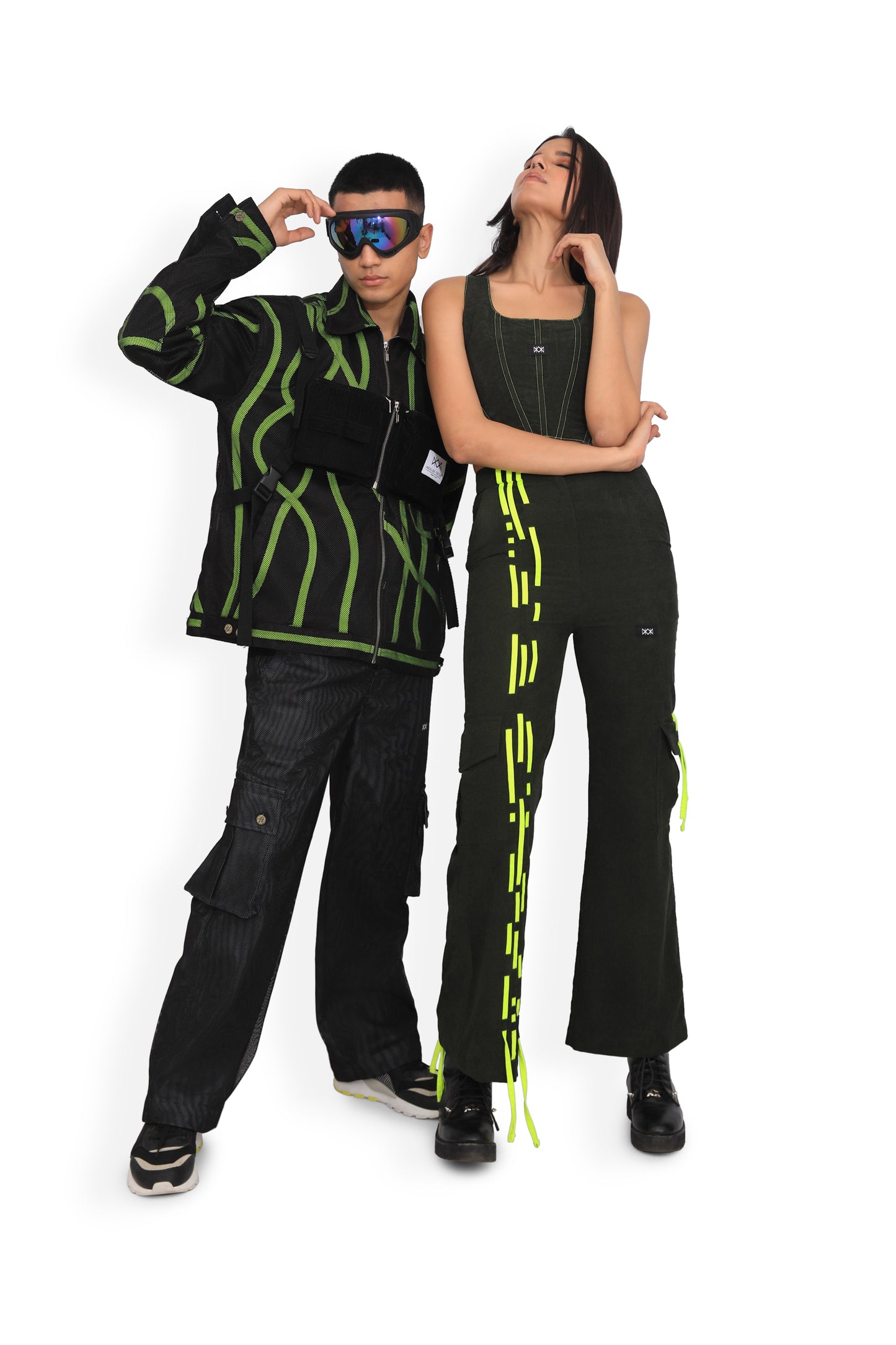 Olive Sleeveless Corset Top & Weave Track Pants Set