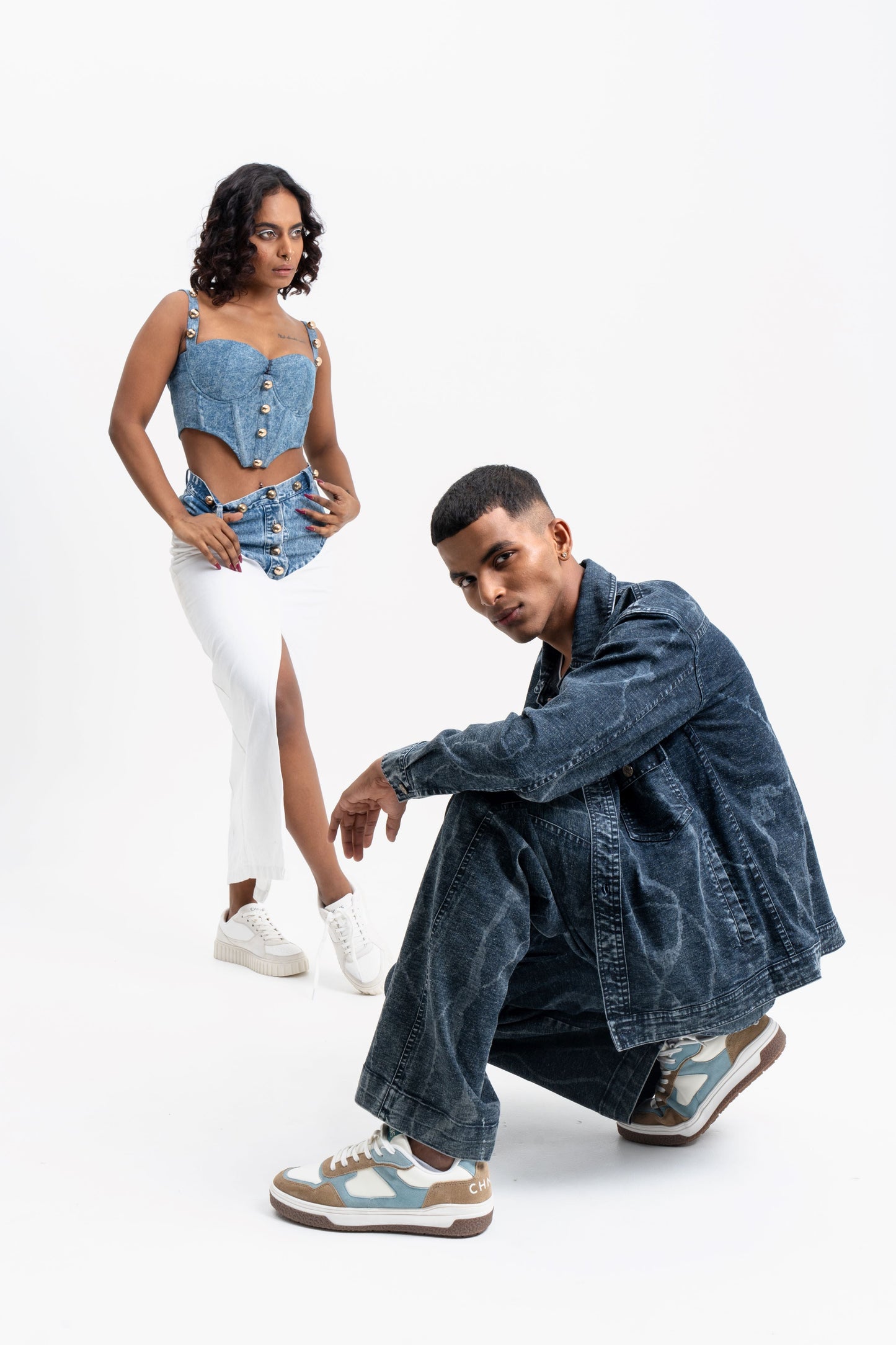 Hand textured Hemp Denim Track Pants