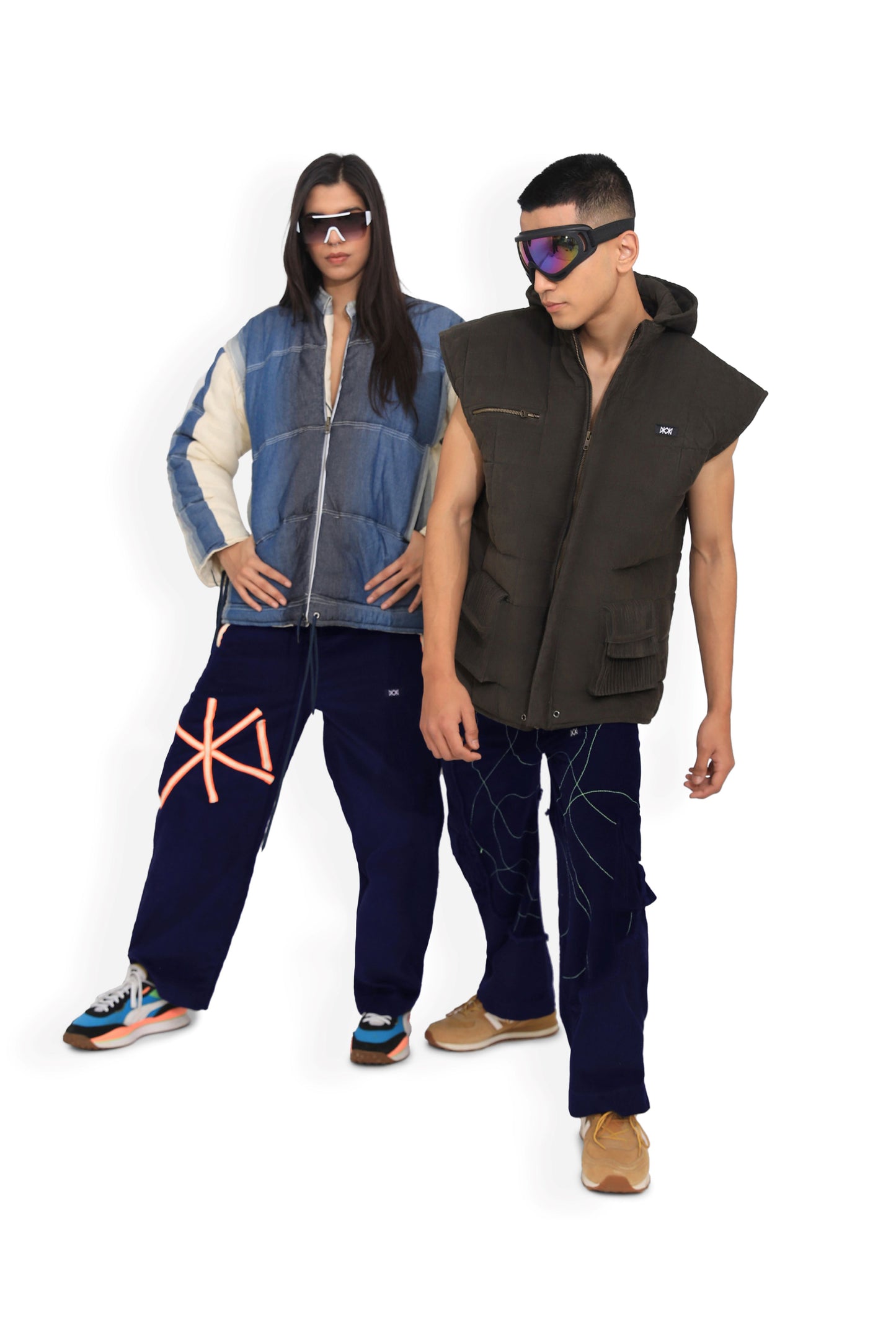 Contrast Stitched Cargo Track Pant